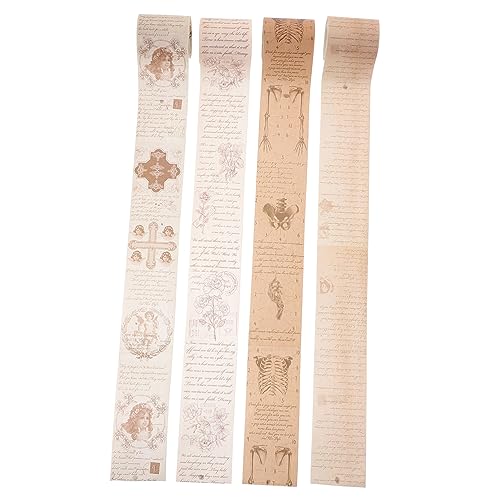 HOMSFOU 4 Rollen Washi Tape Vintage Japanisches Papierklebeband für DIY Scrapbooking und Journaling Repositionierbar Dekorative Klebebänder Verschiedenen Mustern Rolle HOMSFOU 4 Rollen Washi Tape Vintage Japanisches Papierklebeband für DIY Scrapbooking und Journaling Repositionierbar Dekorative Klebebänder Verschiedenen Mustern Rolle von HOMSFOU