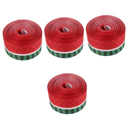 HOMSFOU 4 Rollen Wassermelonenmuster für Verpackung Hochzeit Bänder zum Verpacken bedrucktes Band zum Basteln praktisches Geschenkband Bastelbänder gemustertes Band Wickelband Polyester HOMSFOU 4 Rollen Wassermelonenmuster für Verpackung Hochzeit Bänder zum Verpacken bedrucktes Band zum Basteln praktisches Geschenkband Bastelbänder gemustertes Band Wickelband Polyester von HOMSFOU