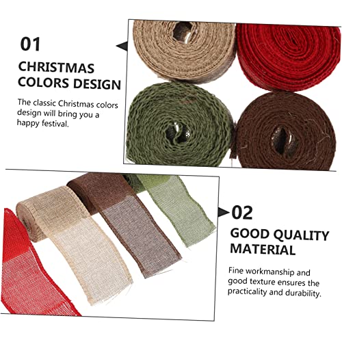HOMSFOU 4 Rollen Weihnachtsdeko Geschenkband Breit Robust pro DIY Schleifen für Geschenkverpackung Blumen Kränze Basteln Festliche Dekoration HOMSFOU 4 Rollen Weihnachtsdeko Geschenkband Breit Robust pro DIY Schleifen für Geschenkverpackung Blumen Kränze Basteln Festliche Dekoration von HOMSFOU