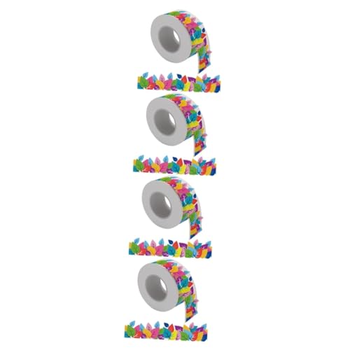HOMSFOU 4 Rollen dekorative Aufkleber für Tafeln Dekorationen Klassenzimmergrenzen Grenzaufkleber aufkleber Dekoration Bulletin Boards Trimm Bulletin-Randaufkleber PVC selbstklebend von HOMSFOU
