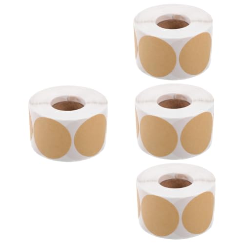 HOMSFOU 4 Rollen selbstklebende Etikettenaufkleber süße Klebeetiketten Zeitschriftenaufkleber Zahlenaufkleber klebrig entfernbare Etiketten Aufkleber mit Namensetiketten Kraftpapier von HOMSFOU