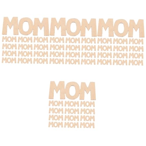 HOMSFOU 4 Sätze Briefdekorationen Stichworte Handwerk Mutterverzierung Verzerrungen Basteln Für Mama Aus Mama-slice-masse Mama Brief Lustiges Hölzern 15 Stücke * 4 von HOMSFOU