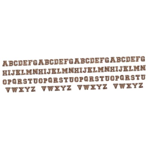 HOMSFOU 4 Sätze Buchstaben-patch Flicken Für Bekleidung Buchstabenstickerei Wärmeübertragungsbuchstaben Für Kleidung Buchstaben Nähen Eisenbuchstabennummer Flanell Hellbraun 26 Stücke * 4 von HOMSFOU
