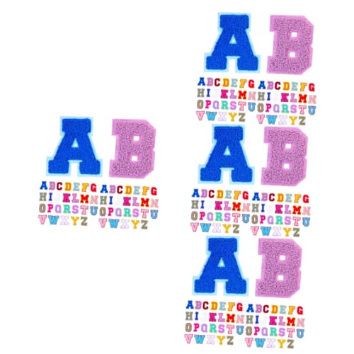 HOMSFOU 4 Sätze Bügelbuchstaben Diy Patches Zum Aufbügeln Für Kleidung Dekorative Flicken Für Textilien Zum Reparieren Und Verzieren Von Kleidung Und Bastelarbeiten 52 Stück * 4 von HOMSFOU