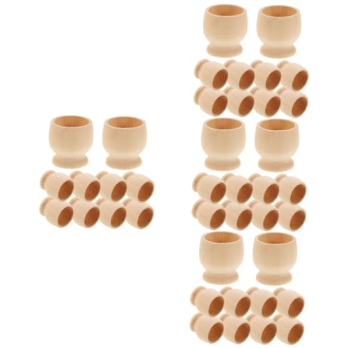 HOMSFOU 4 Sätze DIY Eierständer Große Halterbecher Für Farbpastell Dekoration Einzelne Eierbecher Token In Form Eines Häschens Ostereierfüller Für Bemalbare Party 10 Stück * 4 von HOMSFOU
