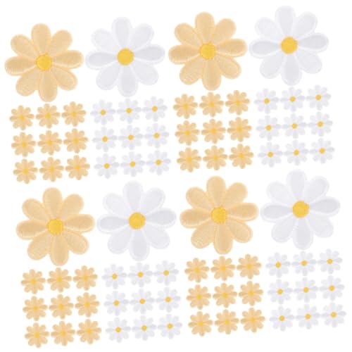 HOMSFOU 4 Sätze Daisy Aufnäher Zum Aufbügeln Dekorative Patches Für Diy Kleidung Rucksäcke Hüte Einfache Anwendung Langlebig Und Praktisch 20 Stück * 4 von HOMSFOU