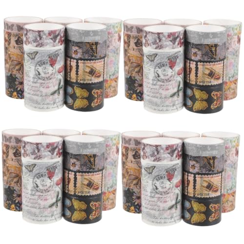 HOMSFOU 4 Sätze Dekoratives Washi Tape Blumenmuster Klebeband Für Diy Scrapbooking Journaling Und Geschenkverpackung Für Bastelprojekte Und Planer Dekorationen 17 Rollen * 4 von HOMSFOU