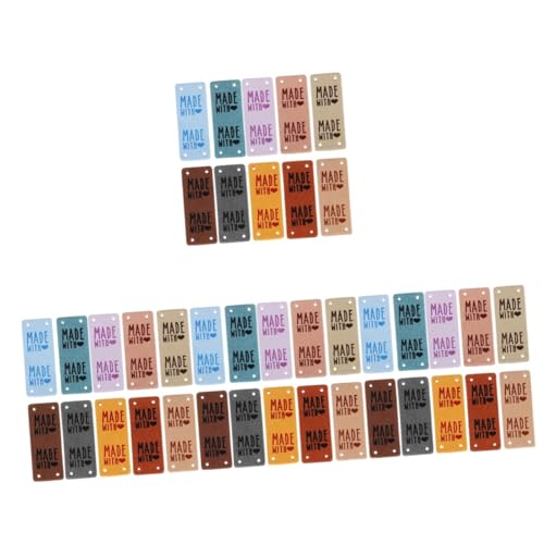 HOMSFOU 4 Sätze Diy Pu Leder Etiketten Handgefertigte Label Tags Für Häkeln Und Basteln Vielseitige Kleidungsetiketten Für Taschen Hüte Jeans Und Mehr 10 Stück * 4 von HOMSFOU