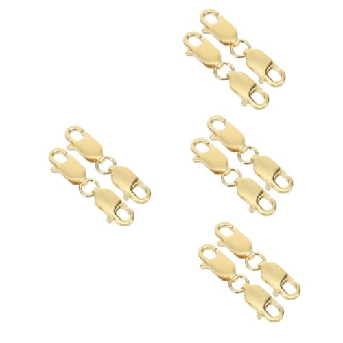HOMSFOU 4 Sätze Doppelte Lobster Clasps Goldfarben Schmuckverschlüsse Für Und Armbänder Diy Zubehör Für Schmuckherstellung Für Verlängerungen Und Anhänger 2 Stücke * 4 von HOMSFOU
