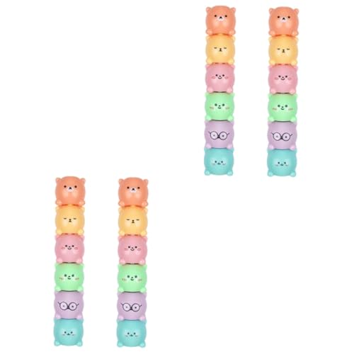 HOMSFOU 4 Sätze Fettbär Highlighter ästhetisch Karikatur sehen Markierungen Stifte für UV multifunktionaler Markierstift kleiner Textmarker Scrapbook-Marker Plastik von HOMSFOU