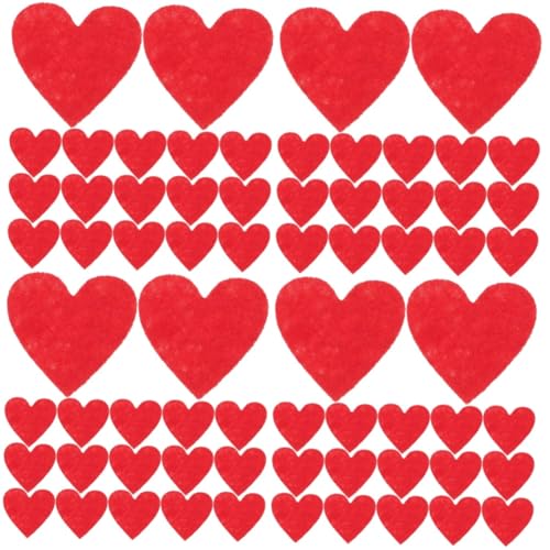 HOMSFOU 4 Sätze Filz Herz Patches Dekorative Aufnäher Für Diy Bastelprojekte Langlebige Applikationen Filz Für Karten Taschen Kleidung Und Mehr 200 Stück * 4 von HOMSFOU