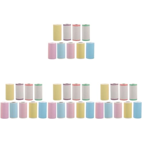 HOMSFOU 4 Sätze Fünf Thermal Drucker Etiketten Selbstklebende Farbige Sticker Für Organisation Und Beschriftung Kompatibel Mit Mini Druckern Stabil Und Einfach Anzubringen 9 Rollen * 4 von HOMSFOU
