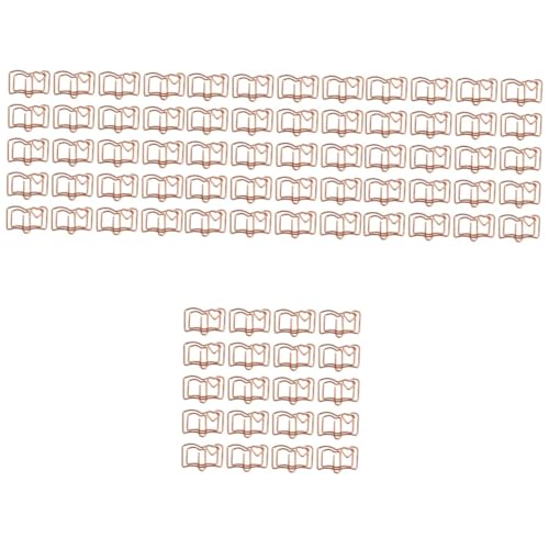 HOMSFOU 4 Sätze Geformte Büroklammer Clips Memo-clip Buchförmige Schicke Büroklammern Lesezeichen Süße Büroklammern Memo-klemmen Büroordner Rostfreier Stahl Golden 20 Stück * 4 von HOMSFOU
