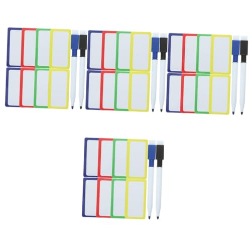 HOMSFOU 4 Sätze Magnetische Whiteboard-Aufkleber Magnetische, trocken abwischbare Tafel Tipp magnetisches Whiteboard Namensschilds Magnetetikett Film schreiben Colorful Zufällige Farbe von HOMSFOU