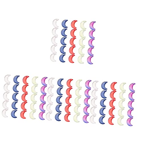 HOMSFOU 4 Sätze Mond Anhänger Diy Schmuckzubehör Transparente Kristallperlen Für Ohrringe Und Armbänder Bastelmaterialien Zufällige Mischpackung 50 Stück * 4 von HOMSFOU