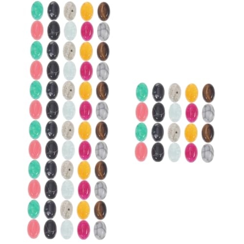 HOMSFOU 4 Sätze Natürliche Cabochons Steine Glänzende Flache Rückseiten Vielseitige Diy Schmuckherstellung Und Bastelzubehör Zufällige Farben Für Projekte Und 20 Stück * 4 von HOMSFOU