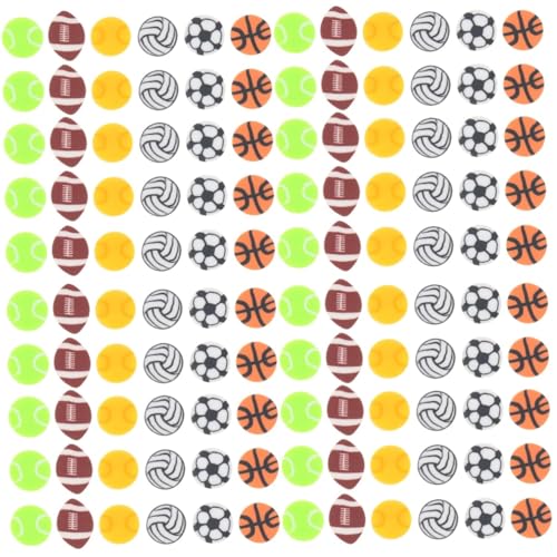 HOMSFOU 4 Sätze Perlen Zum Selbermachen Spacer Sportball-anhänger Farbig Farbe Sport-abstandsperlen Fußballanhänger Für Die Schmuckherstellung Polymer-ton 200 Stück * 4 von HOMSFOU