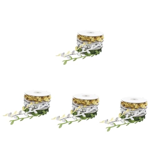 HOMSFOU 4 Sätze Simuliertes - Und Silberblattband Rustikal Salbei Blätter Band Zum Verpacken Hochzeit Blattmusterband Künstliches Blattband Herbstbänder Zum Basteln Stoff 3 Rollen * 4 HOMSFOU 4 Sätze Simuliertes - Und Silberblattband Rustikal Salbei Blätter Band Zum Verpacken Hochzeit Blattmusterband Künstliches Blattband Herbstbänder Zum Basteln Stoff 3 Rollen * 4 von HOMSFOU