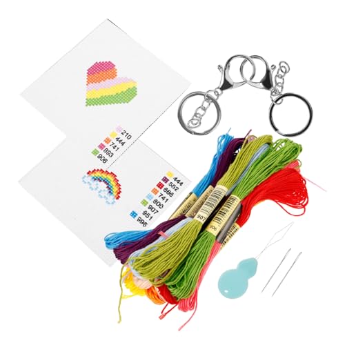 HOMSFOU 4 Sätze Stickset für Anfänger Teiliges mit Buntem Stickgarn und Anleitung Diy Kreuzstich Kit für Bastelstunden Handarbeiten und HOMSFOU 4 Sätze Stickset für Anfänger Teiliges mit Buntem Stickgarn und Anleitung Diy Kreuzstich Kit für Bastelstunden Handarbeiten und von HOMSFOU