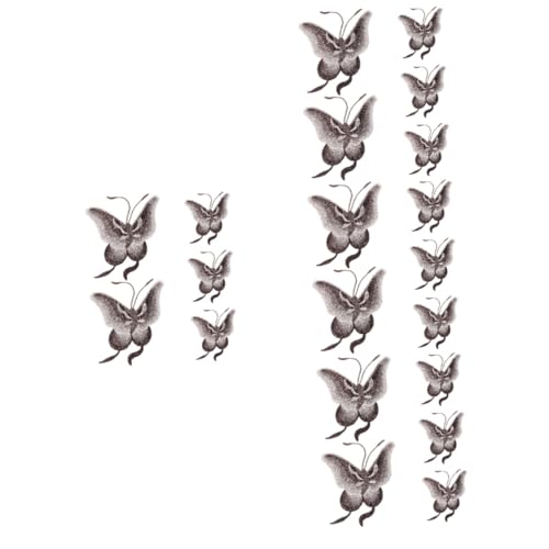 HOMSFOU 4 Sätze Stoffpatch Stickerei Patches Nähen Mini-schmetterlinge Gestickte Aufnäher Bügeln Auf Applikationen Schmetterlings-stickapplikation Polyesterfaden Dark Grey 5 Stücke * 4 von HOMSFOU
