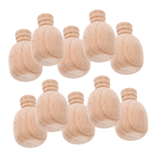 HOMSFOU 4 Sätze Süße Graffiti-weinflasche Weinflasche Aus Holz Leere Weinflasche Zum Basteln Mini-graffiti-weinflasche Einzigartige Leere Weinflasche Mini-holzhandwerk Buche 10 Stück * 4 von HOMSFOU