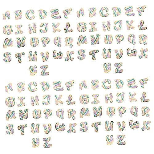 HOMSFOU 4 Sätze Teiliges Aufbügelbare Buchstaben Patches Bunte Gestickte Alphabet Applikationen Für Kleidung Taschen Und Hüte Zur Dekoration Und Reparatur 26 Stück * 4 von HOMSFOU