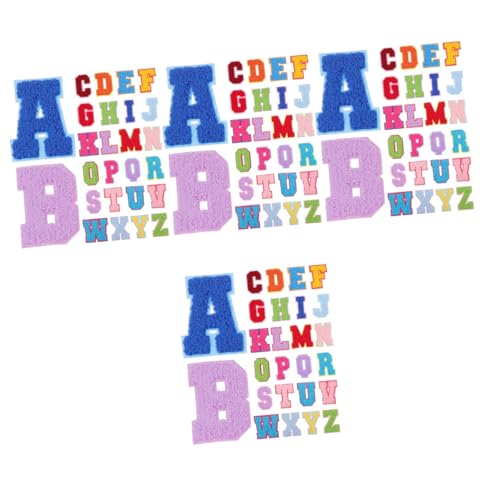HOMSFOU 4 Sätze Teiliges Buchstaben Aufnäher Zum Aufbügeln Diy Stickerei Patches Für Kleidung Taschen Jeans Hüte Hochtemperaturbeständig Einfach Anzubringen 26 Stücke * 4 von HOMSFOU
