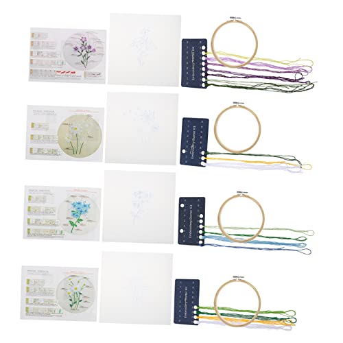 HOMSFOU 4 Sätze Teiliges Stickset für Anfänger Blumenmuster Kreuzstich mit Stickrahmen und Buntem Garn für Diy Kunsthandwerk für Erwachsene HOMSFOU 4 Sätze Teiliges Stickset für Anfänger Blumenmuster Kreuzstich mit Stickrahmen und Buntem Garn für Diy Kunsthandwerk für Erwachsene von HOMSFOU