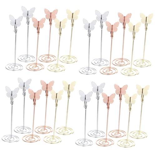 HOMSFOU 4 Sätze Teiliges Tischkartenhalter Im Schmetterlingsdesign Gold Roségold Für Hochzeiten Jubiläen Menüs Und Tischdekoration 6 Stück * 4 von HOMSFOU