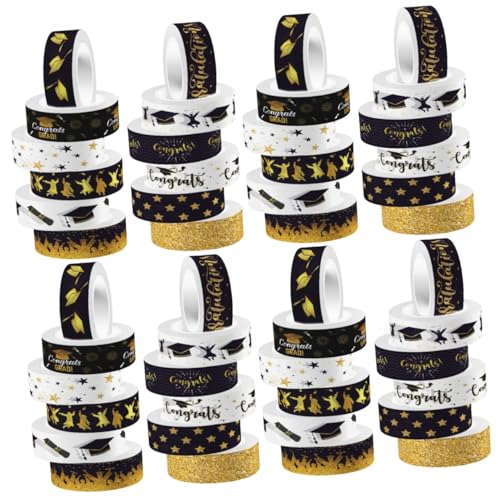 HOMSFOU 4 Sätze Washi -bänder Abschlussschalbenbuchaufkleber Tagebuchband Klebeband Für Scrapbooking Dekorateure Abschlussband Farbig Scrapbooking -vorräte Japanisches Papier 12 Rollen * 4 von HOMSFOU
