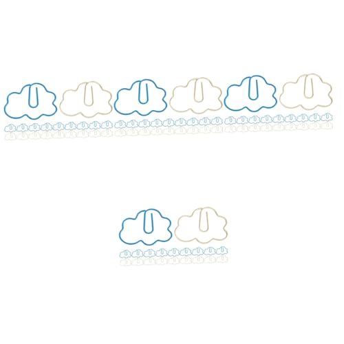 HOMSFOU 4 Sätze Wolkenförmige Büroklammern Aus Flexible Papierclips Und Fixieren Von Dokumenten Notizen Und Dekorative Lesezeichen Für Büro Und Schule 20 Stück * 4 von HOMSFOU