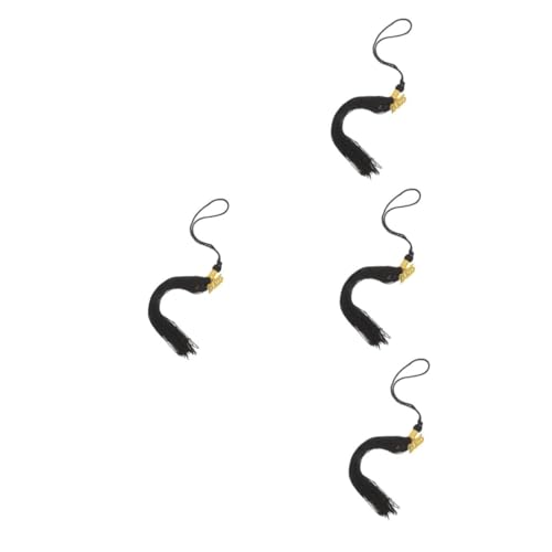 HOMSFOU 4 Stück Abschluss Quaste Schwarz mit Gold Charm Stabile Graduation Cap Dekoration für Hochschulabschluss Verstellbare Abschluss Hut Quaste Stilvolles Accessoire für Abschlussfeier von HOMSFOU