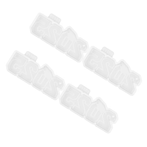 HOMSFOU 4 Stück Abschluss-schlüsselanhängerform Silikonform Schlüsselbundformen Aus Harz Schlüsselbundformen Für Epoxidharz Harzformen Für Schlüsselanhänger Weiß Kieselgel von HOMSFOU