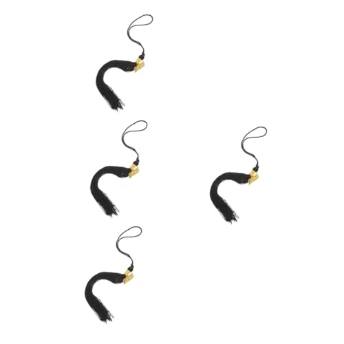 HOMSFOU 4 Stück Abschlusskappe Quaste Schwarz mit Goldenem Jahresanhänger Weiche Langlebige Abschlussfeier Dekoration Stilvolles Accessoire für Hochschul Absolventen Komfortables Design von HOMSFOU