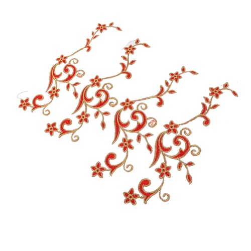 HOMSFOU 4 Stück Applikationen für Haarschmuck nähen Blumen Jeans-Patches Kleidungsflicken Flicken für Kleidung Applikationen anziehen gestickte Aufnäher Stickereiflecken Stoff rot HOMSFOU 4 Stück Applikationen für Haarschmuck nähen Blumen Jeans-Patches Kleidungsflicken Flicken für Kleidung Applikationen anziehen gestickte Aufnäher Stickereiflecken Stoff rot von HOMSFOU