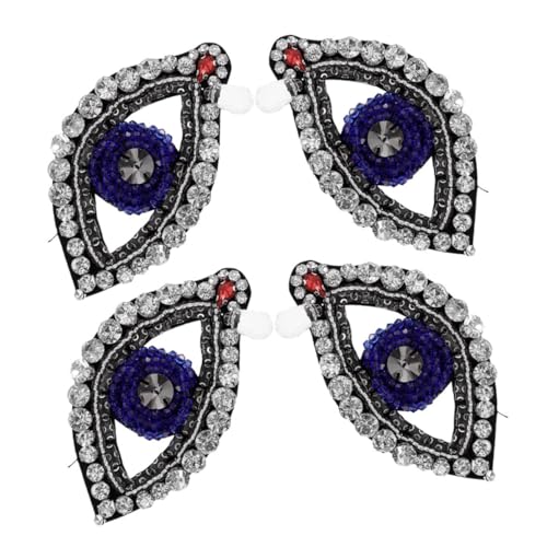 HOMSFOU 4 Stück Aufnäher Zum Aufbügeln Mit Bösem Blick Brosche Mit Bösem Blick Strass Aufnäher Strass Aufnäher Zum Aufbügeln Perlen Applikationen Verzierungen Pailletten von HOMSFOU