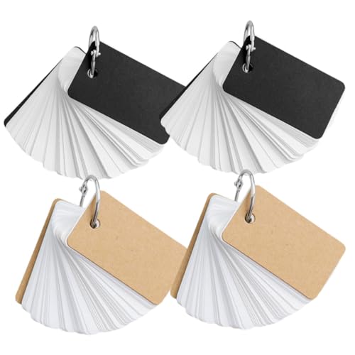 HOMSFOU 4 Stück Blank Memory Cards Dicke Karteikarten mit Metallring Lose zum Beschriften Schwarzer Kraftpapier Umschlag als Lernkarten für Vokabeln und Notizen HOMSFOU 4 Stück Blank Memory Cards Dicke Karteikarten mit Metallring Lose zum Beschriften Schwarzer Kraftpapier Umschlag als Lernkarten für Vokabeln und Notizen von HOMSFOU