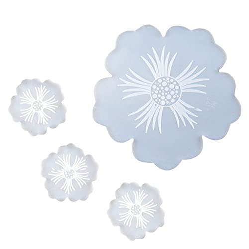 HOMSFOU 4 Stück Blumenförmige Silikonform Set Teilig Robustes Silikon für Diy Untersetzer und Kreative Bastelprojekte Einfache und Hohe Flexibilität von HOMSFOU