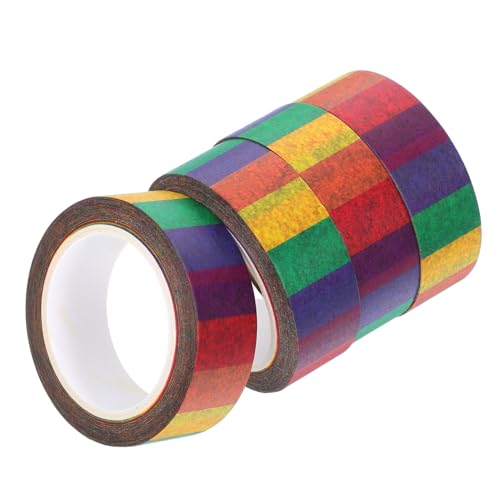 HOMSFOU 4 Stück Buntes Regenbogen Washi Tape Handreißbar Stark Haftend Einseitig Klebeband für DIY Scrapbooking Planer Dekoration Schreibwaren Sticker für Mädchen HOMSFOU 4 Stück Buntes Regenbogen Washi Tape Handreißbar Stark Haftend Einseitig Klebeband für DIY Scrapbooking Planer Dekoration Schreibwaren Sticker für Mädchen von HOMSFOU