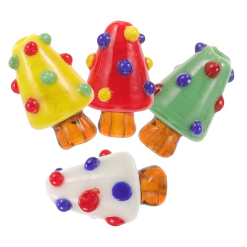 HOMSFOU 4 Stück Crackle Glasperlen für Diy Schmuck Bunte Handwerksperlen für Armband und Halskettenherstellung Langlebig und Vielseitig Einsetzbar für Kreative Bastelprojekte von HOMSFOU