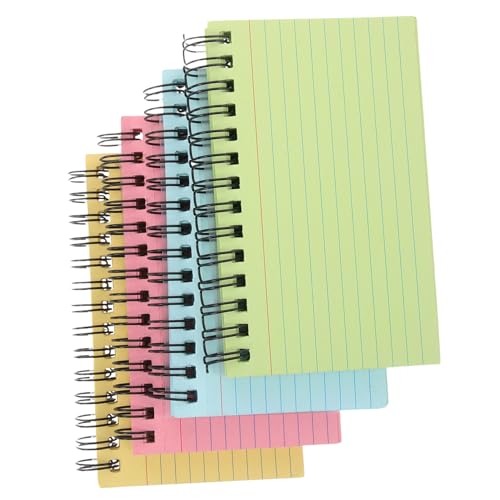 HOMSFOU 4 Stück Dicke Spiral Notizblöcke Tragbare Schreibpads für Büro und Schule Multifunktionale Notizhefte Gelb Grün und Blau für Notizen und Erinnerungen von HOMSFOU