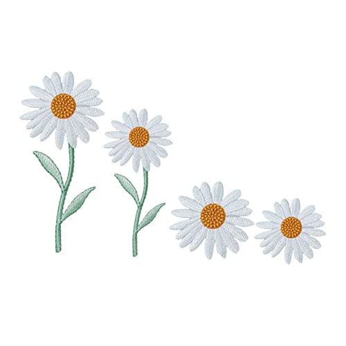 HOMSFOU 4 Stück Diy Blumenapplikationen Bügelbare Stoffpatches mit Sonnenblume und für Kreative Kleidungsgestaltung Langlebig und Farbenfroh für Bastelprojekte von HOMSFOU