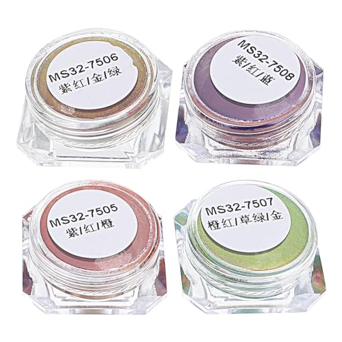 HOMSFOU 4 Stück Diy Farbwechsel Pigment Perlmuttfarbener Farbstoff für Epoxidharz Mica Pigment für Maniküre und Kreative Bastelprojekte Geeignet für Schmuckherstellung Kerzen und Mehr von HOMSFOU
