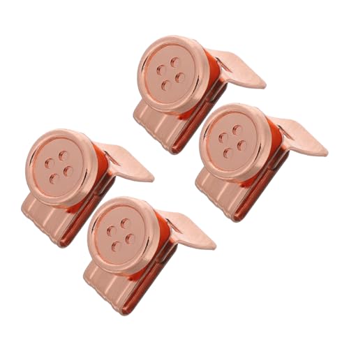 HOMSFOU 4 Stück Einstellbare Nahtlose Knopfclips für Jeans Hosen und Lässige Outfits Roségold HOMSFOU 4 Stück Einstellbare Nahtlose Knopfclips für Jeans Hosen und Lässige Outfits Roségold von HOMSFOU