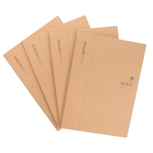 HOMSFOU 4 Stück Englisch Notizbücher Schreibübungen für Schüler Schulstationery für Übungen Große Ausführung für Unterricht und Alltag von HOMSFOU