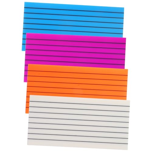 HOMSFOU 4 Stück Farbige Haftnotizen Selbstklebende Memo Pads für Schule Büro Zuhause Wiederverwendbare Notizzettel mit Transparent und Fluo Farben von HOMSFOU