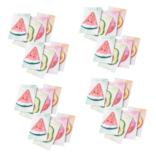 HOMSFOU 4 Stück Fruchtförmige Haftnotizen mit Selbstklebenden Notizblöcken Strohbeere Wassermelone Avocado Vielseitig Einsetzbar für Büro Schule und Zuhause von HOMSFOU