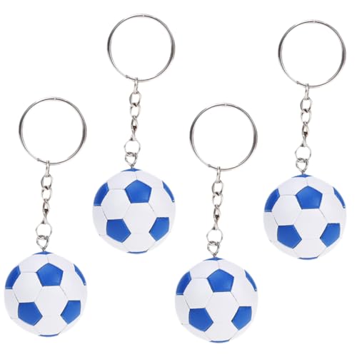 HOMSFOU 4 Stück Fußball Schlüsselanhänger Realistische Miniatur Fußballform Robuste Sport Schlüsselringe für Taschen Rucksäcke und Geschenkideen von HOMSFOU