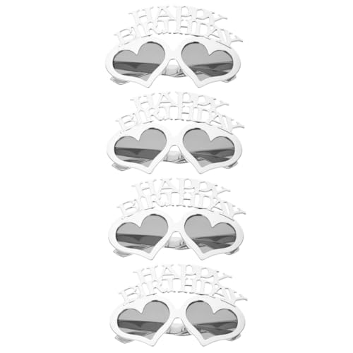 HOMSFOU 4 Stück Geburtstagsbrillen Geburtstagsparty-Geschenke Geburtstagsbrillen Für Erwachsene Brillen Herz-Sonnenbrillen Herz-Brillen Sonnenbrillen Für Kinder Reisen Altmodische von HOMSFOU