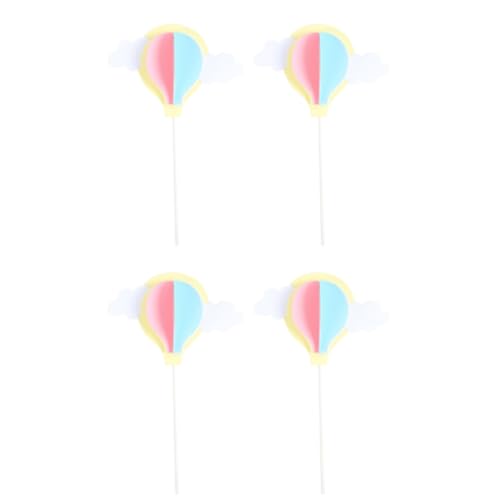 HOMSFOU 4 Stück Geburtstagskuchen-Sticks Blumen-Party-Luftschlangen Babyparty Pastell-Wolke Heißluftballon Wolken-Papiergirlande Heißluftballons Outdoor-Kinderzimmer-Dekor von HOMSFOU